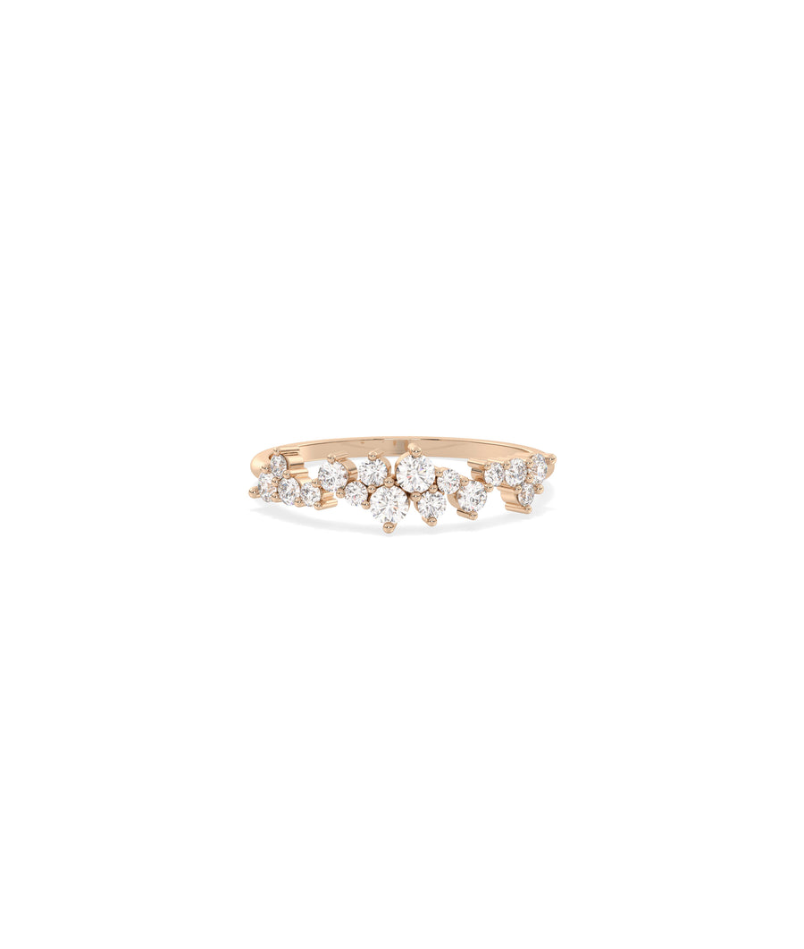 Wide Diamond Cluster Band Ring media