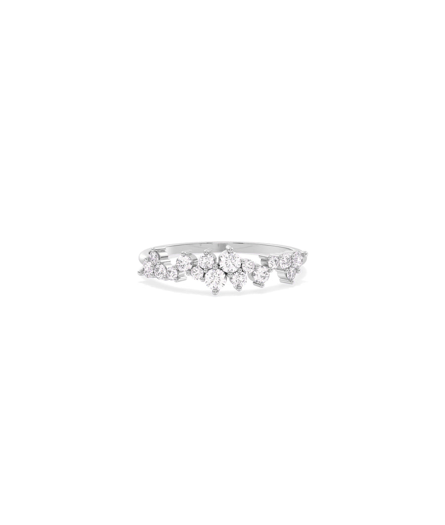 Wide Diamond Cluster Band Ring media