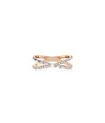Diamond Baguette Criss-Cross Ring media