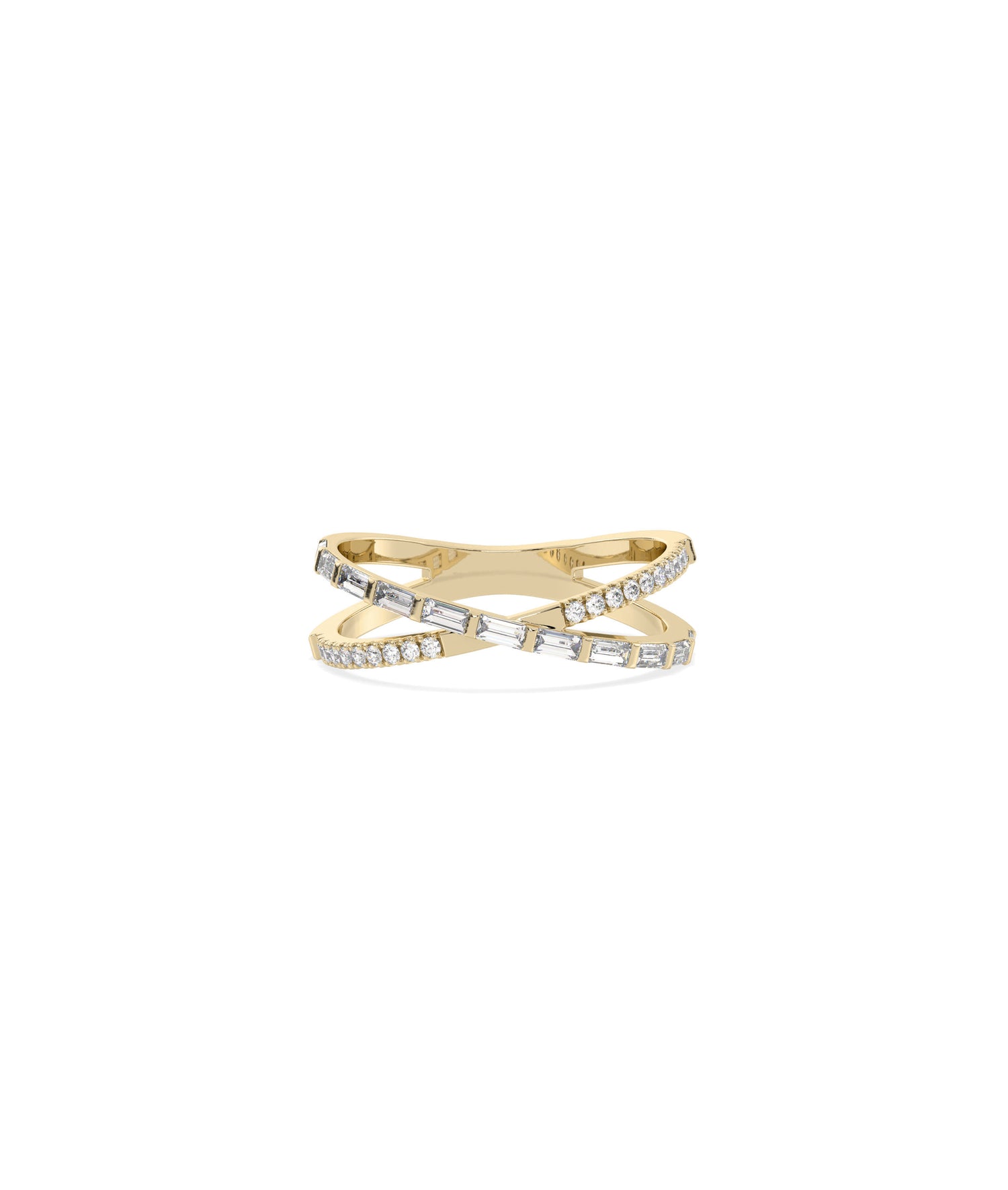 Diamond Baguette Criss-Cross Ring media