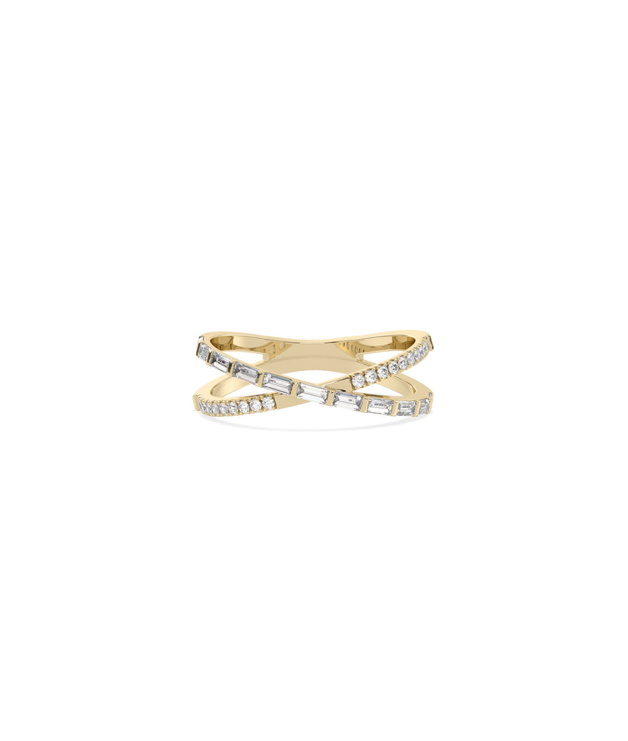Diamond Baguette Criss-Cross Ring media