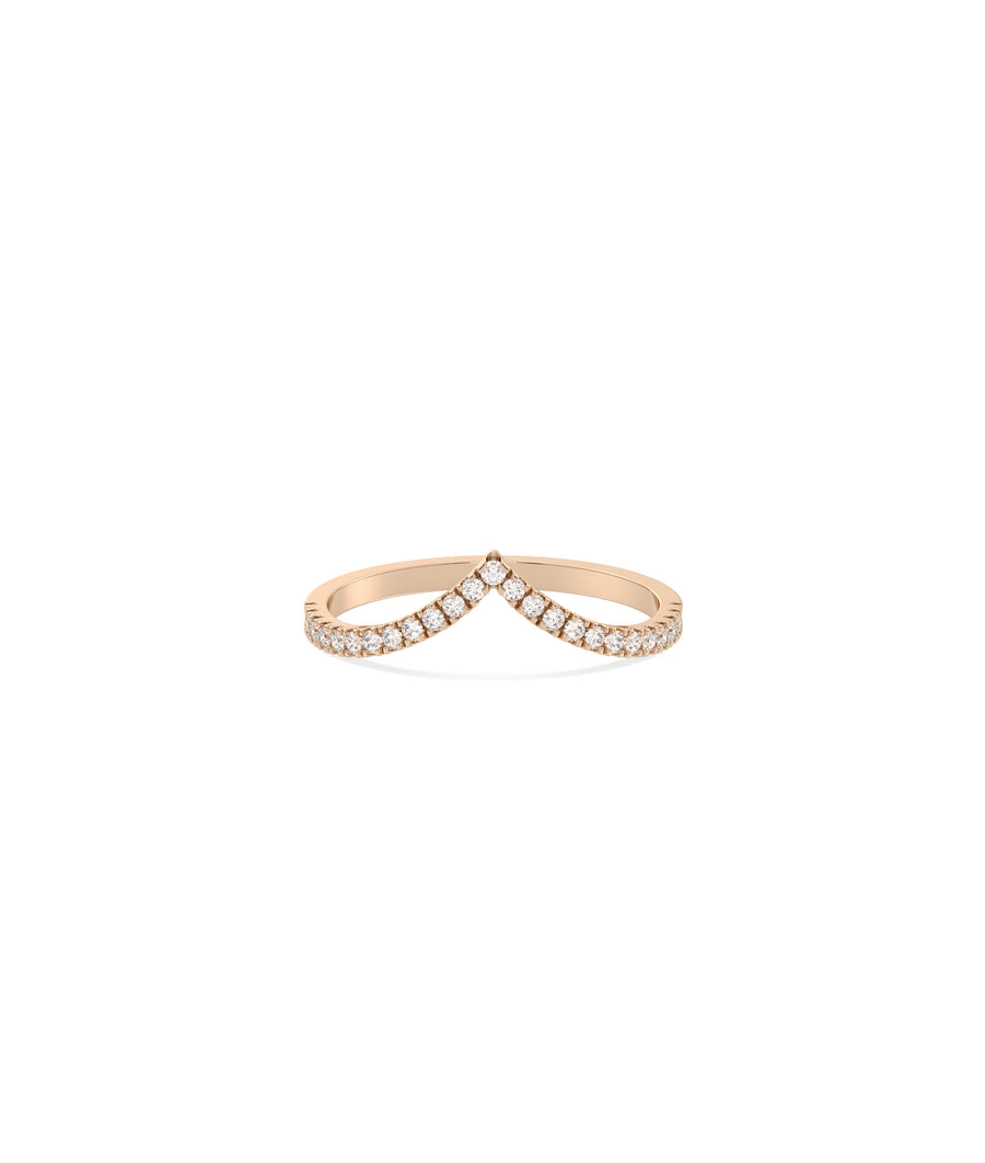 Diamond Chevron Slim Band Ring media