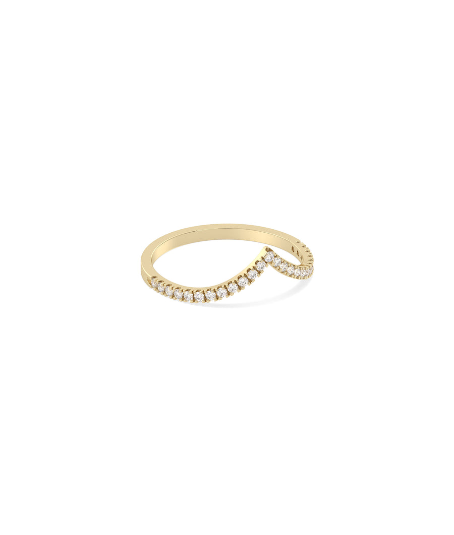 Diamond Chevron Slim Band Ring media