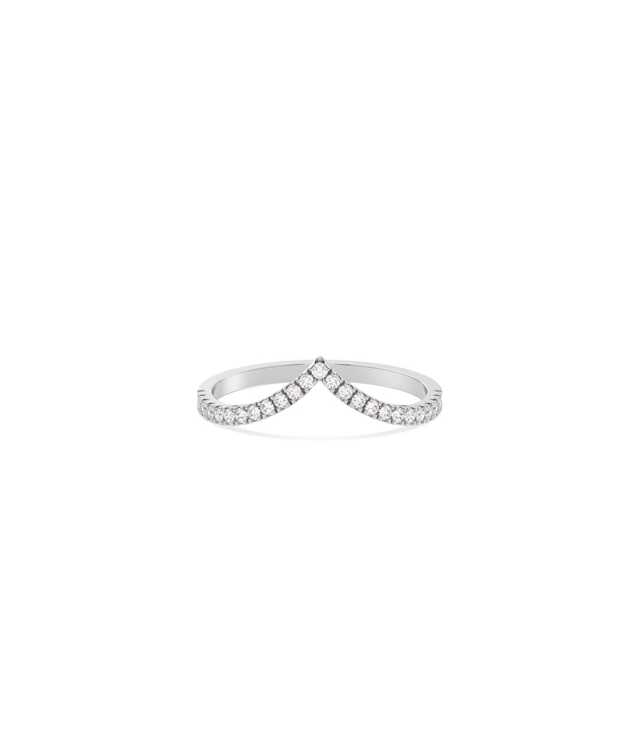 Diamond Chevron Slim Band Ring media