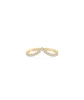 Diamond Chevron Slim Band Ring