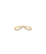 Diamond Chevron Slim Band Ring media