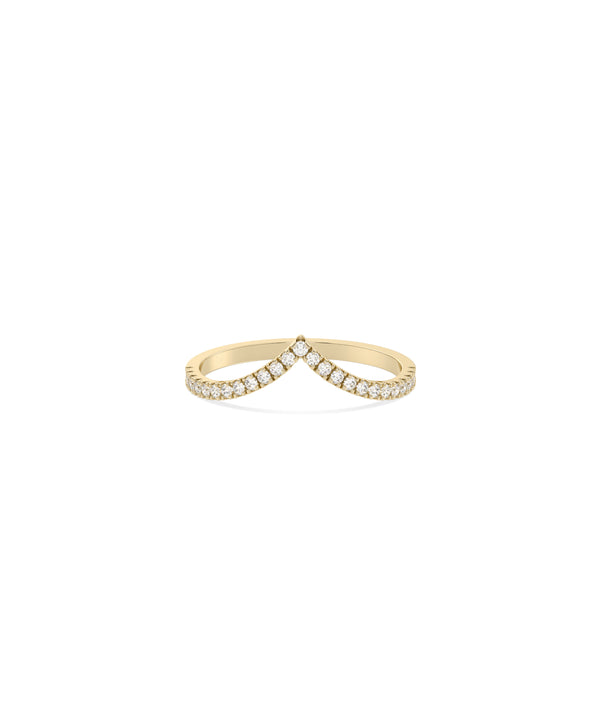 Diamond Chevron Slim Band Ring media