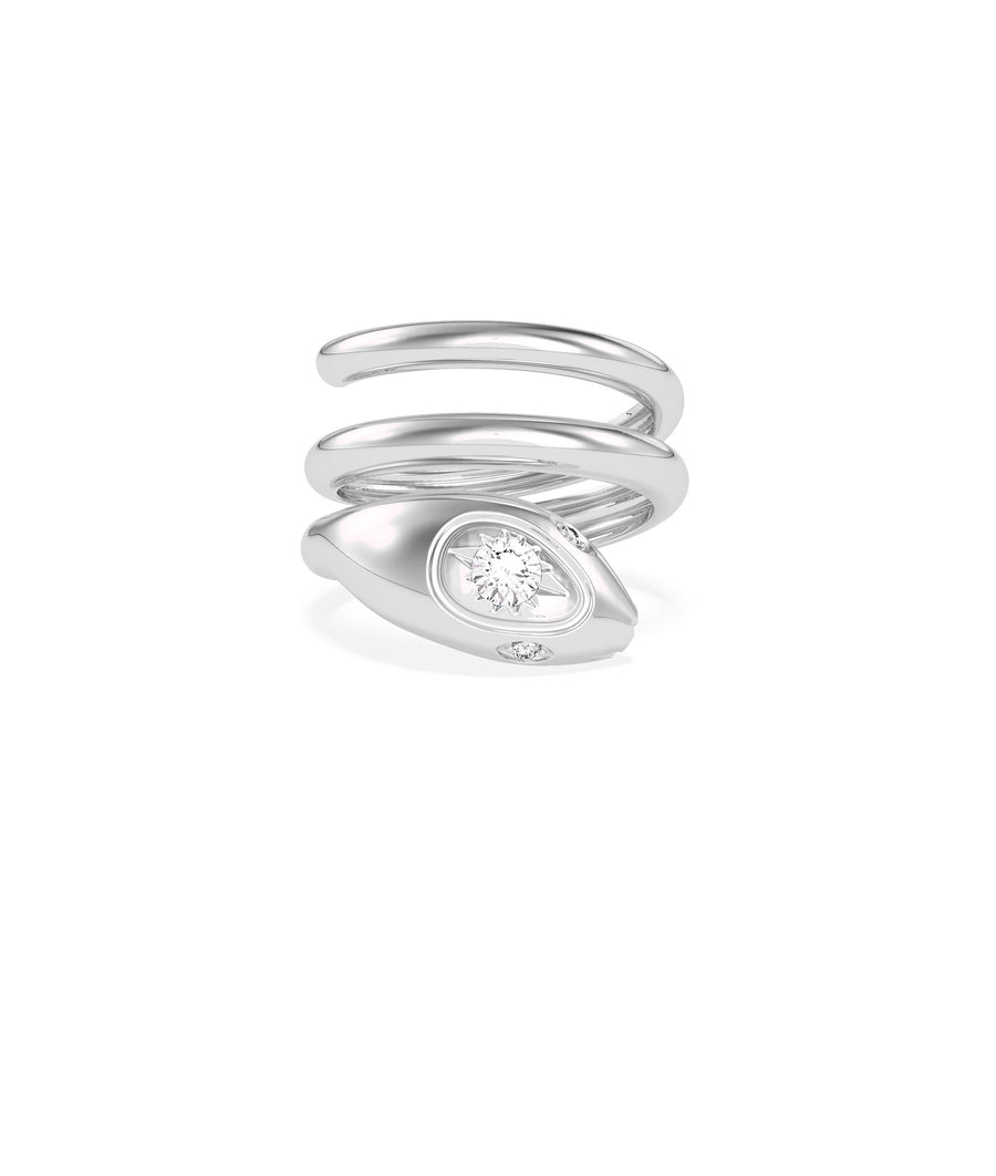 Diamond Snake Swirl Ring media
