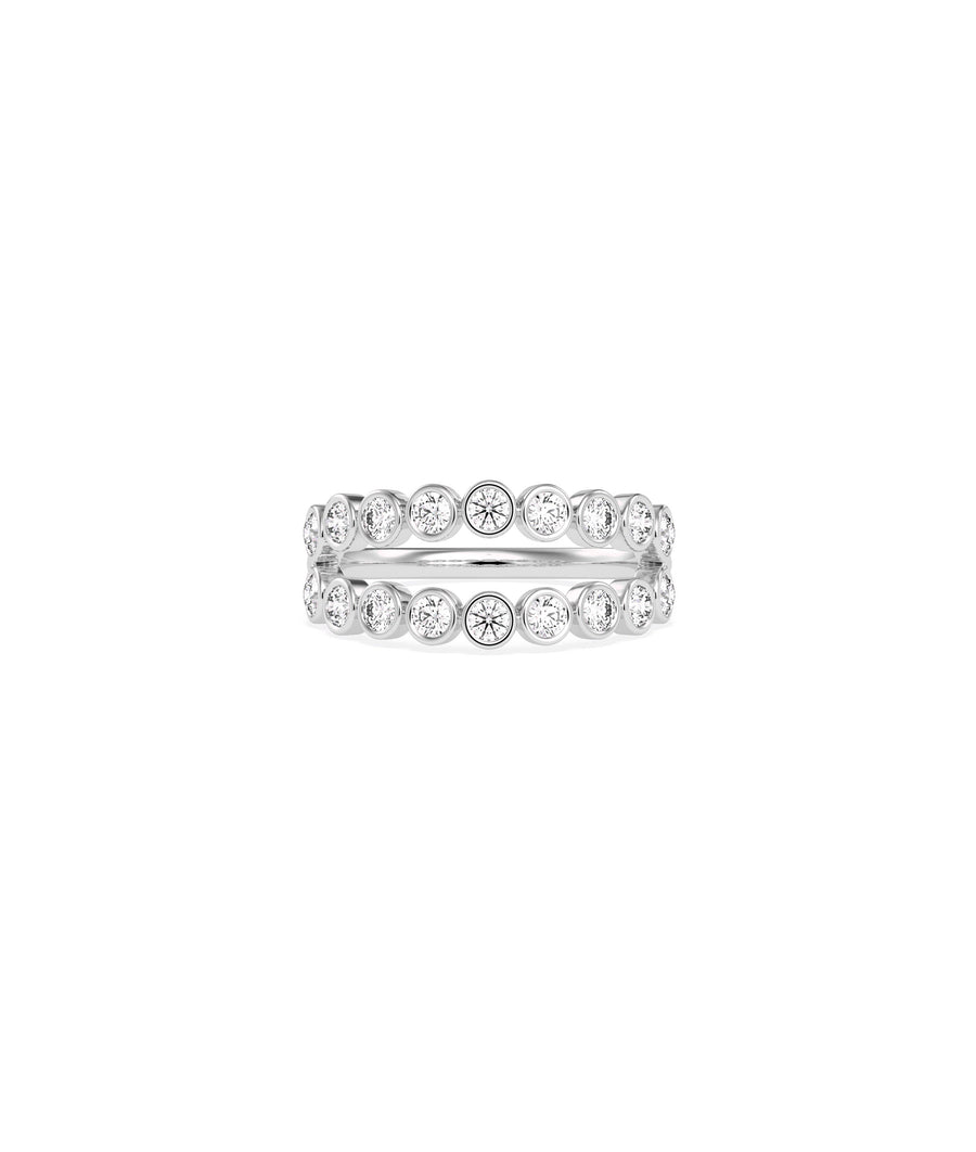 2-Row Bezel Diamond Band Ring media