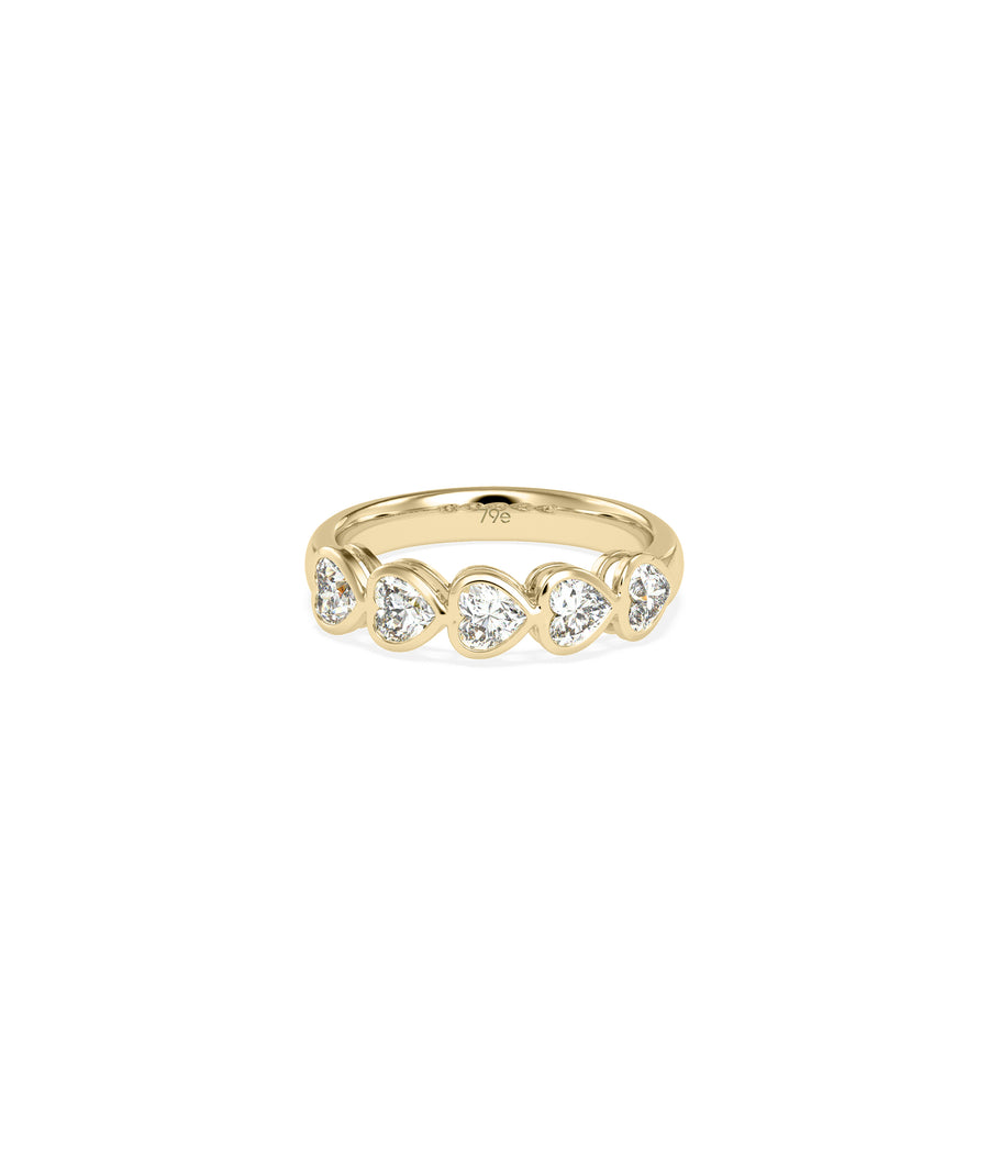 5-Stone Heart Diamond Band Ring media