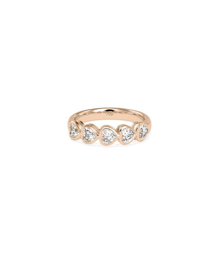 5-Stone Heart Diamond Band Ring media
