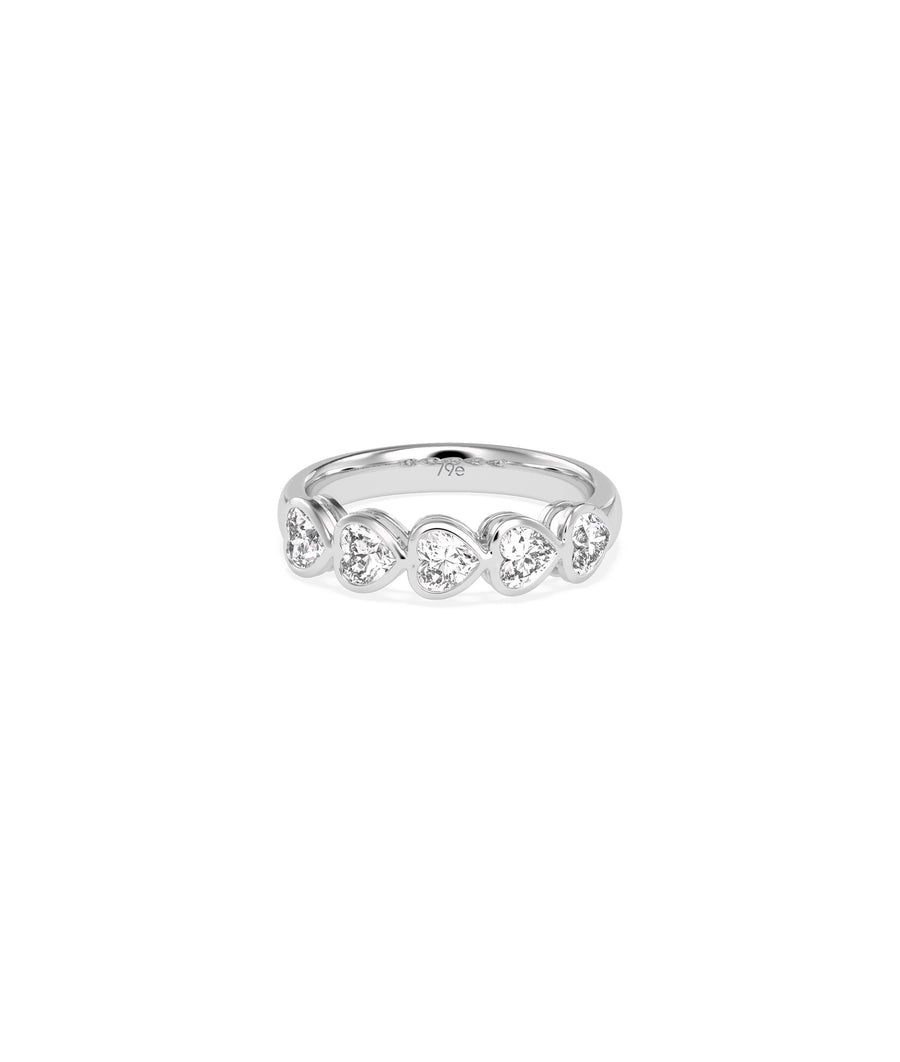 5-Stone Heart Diamond Band Ring media