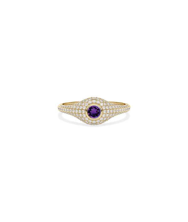Solitaire with Pave Accent Band Ring media alternate view