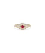 Solitaire with Pave Accent Band Ring media