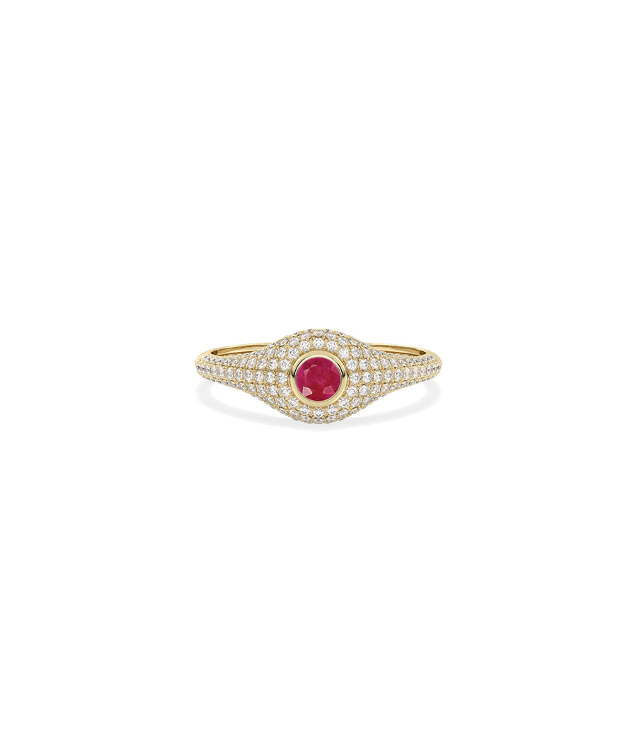 Solitaire with Pave Accent Band Ring media