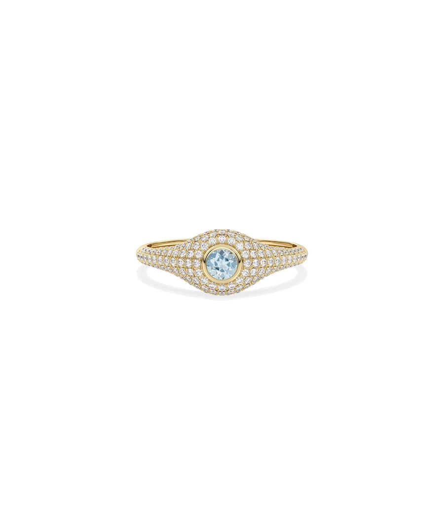 Solitaire with Pave Accent Band Ring media