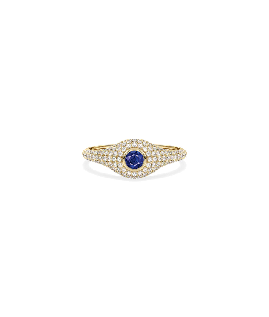 Solitaire with Pave Accent Band Ring media
