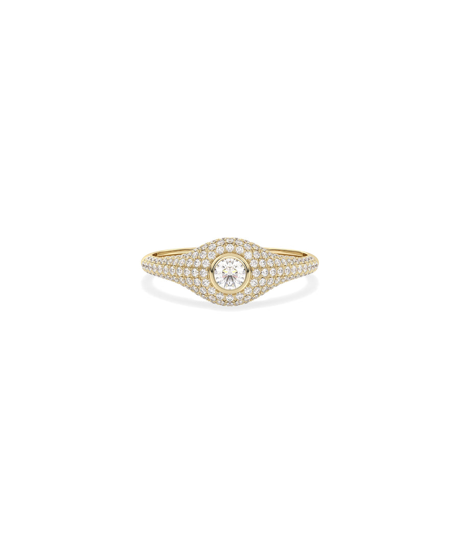 Solitaire with Pave Accent Band Ring media
