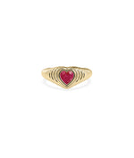Fluted Heart Solitaire Ring media