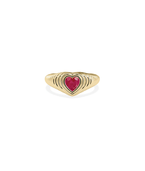 Fluted Heart Solitaire Ring media