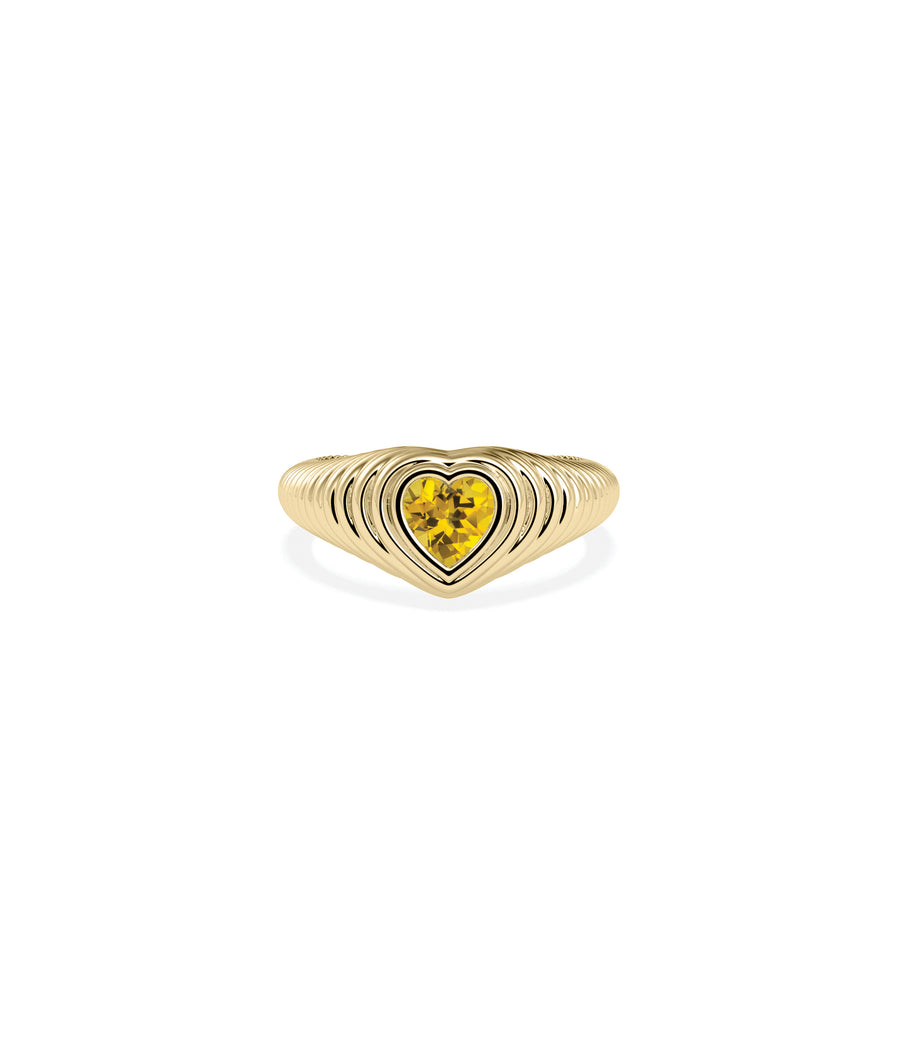 Fluted Heart Solitaire Ring media