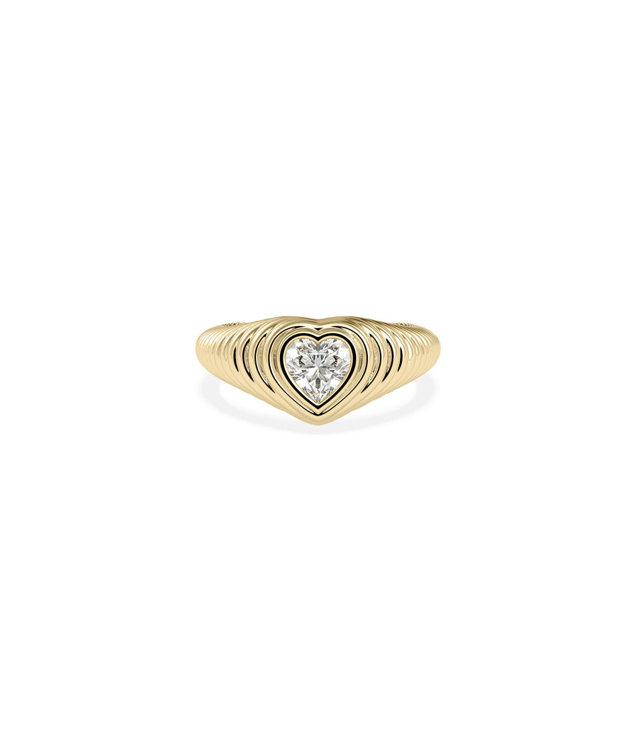 Fluted Heart Solitaire Ring media