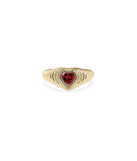 Fluted Heart Solitaire Ring media