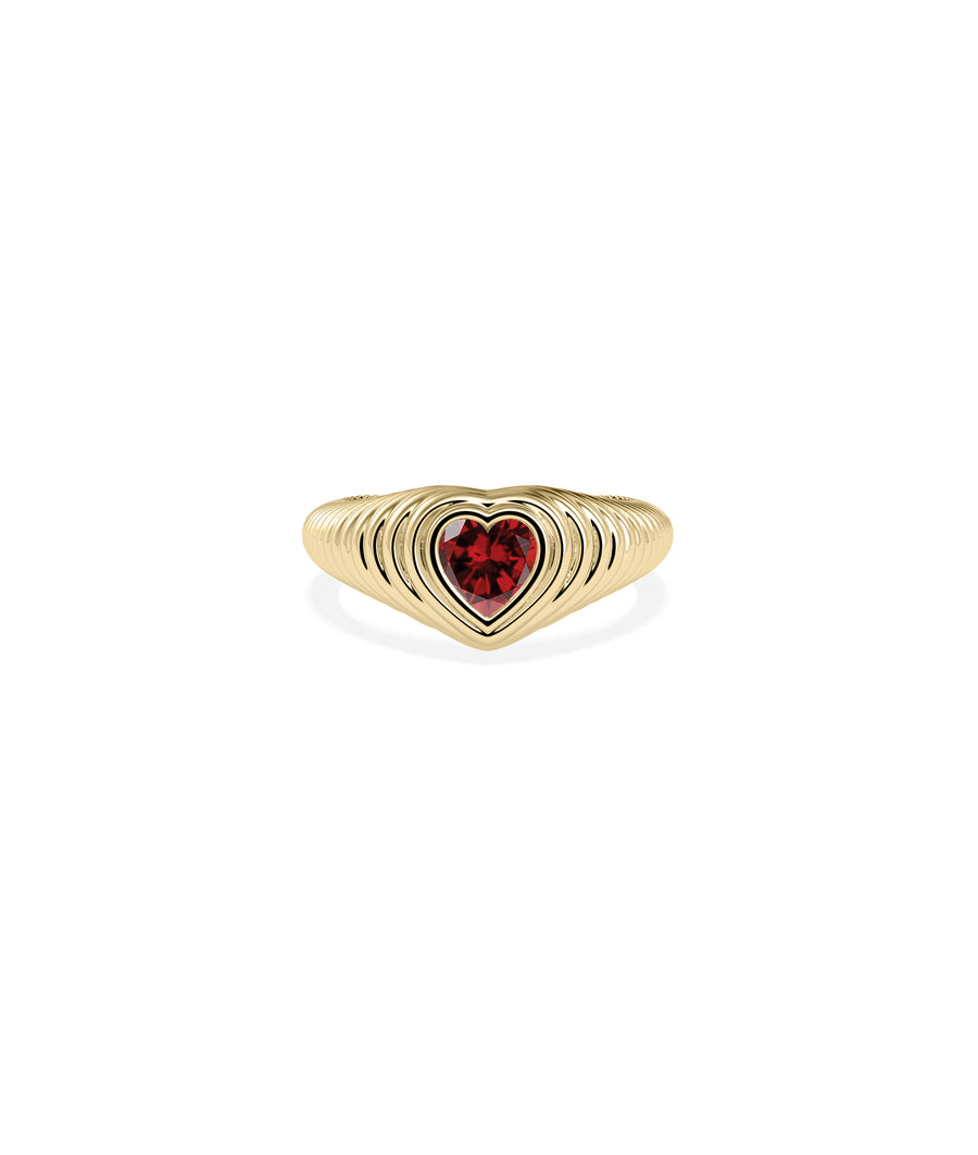 Fluted Heart Solitaire Ring media