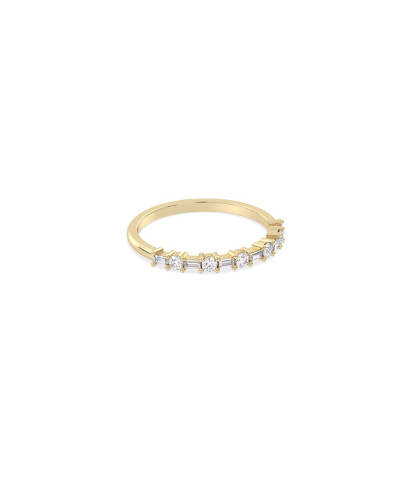Round & Baguette Diamond Band Ring media alternate view