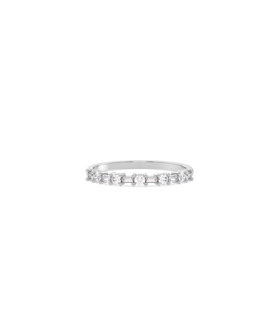 Round & Baguette Diamond Band Ring media