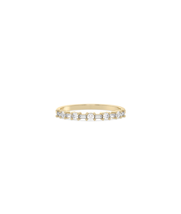 Round & Baguette Diamond Band Ring media