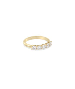 5-stone band ring in 14K solid gold yellow gold side profile view