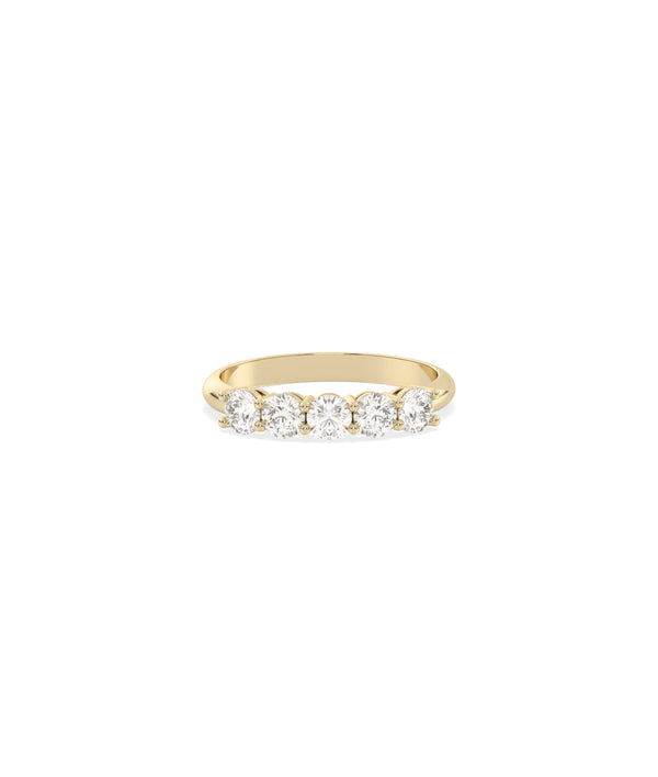 5-stone band ring in 14K solid yellow gold