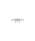 Lab diamond initial letter ring in 14K solid gold personalized