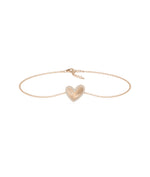 Abstract halo heart bracelet in 14K solid rose gold