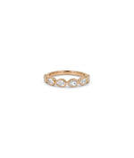 Bezel pear diamond band ring in 14K rose gold stackable style