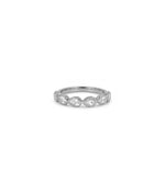 Bezel pear diamond band ring in 14K solid white gold