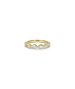 Bezel pear diamond band ring in 14K solid yellow gold