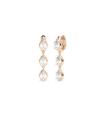 Bezel set pear lab diamond drop earrings in 14K rose gold