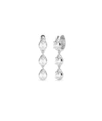 Bezel set pear lab diamond drop earrings in 14K white gold