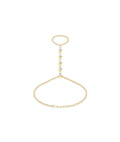 Bezel Pear Lab Diamond Hand Chain Bracelet