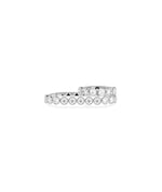Bezel set round lab diamond two-finger ring in white gold