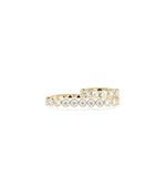 Bezel set round lab diamond two-finger ring in yellow gold