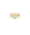 Bezel Set Heart Lab Diamond Solitaire Ring