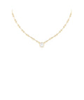 Bezel Set Solitaire Lab Diamond Chain Link Necklace