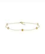 14K yellow gold bezel set citrine station bracelet