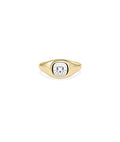 Bezel Signet Cushion Lab Diamond Ring