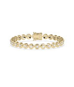 Bubble bezel diamond tennis bracelet in 14K yellow solid gold