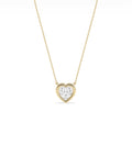Bubble Bezel Heart Solitaire Diamond Necklace