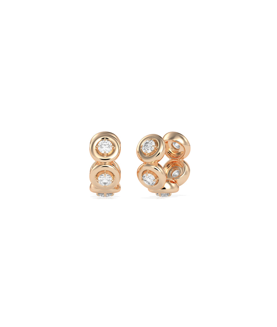 Bubble diamond ear cuff earring in 14K rose gold